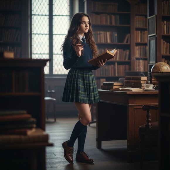 Xhilaration Dresses & Skirts - Xhilaration Skirt XL Plaid Pleated Lined Green Dark Academia School Girl Preppy